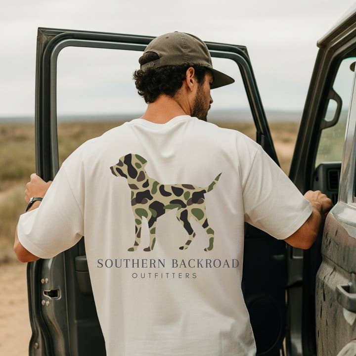 Camo Dog Southern Backroad Outfitters Men Shirt for wholesale by Southern Backroad Tees LLC