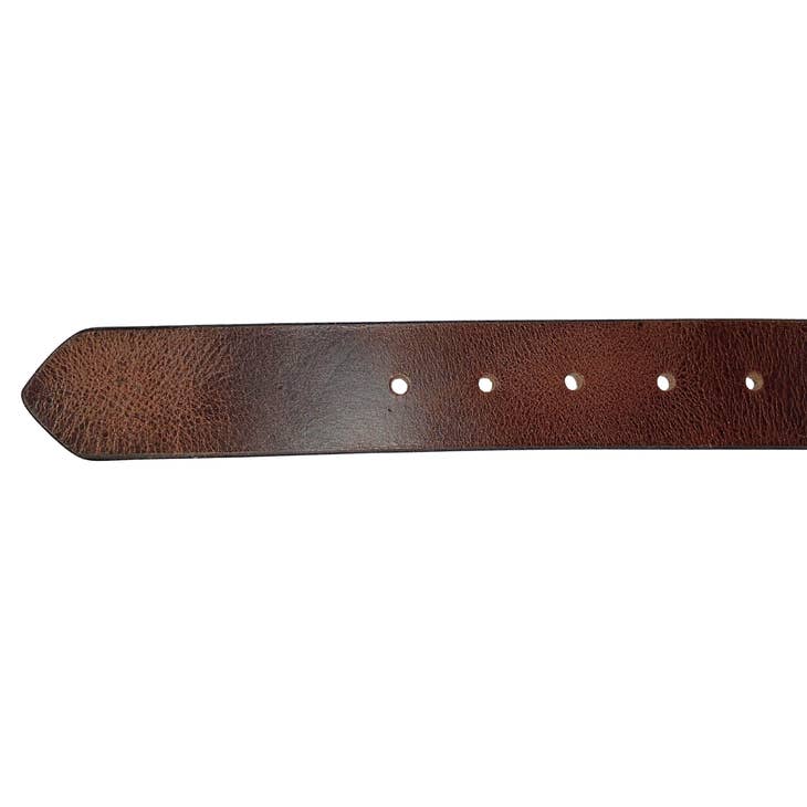 Wholesale Leather Brown Belt with Vintage Silver Buckle for your store
