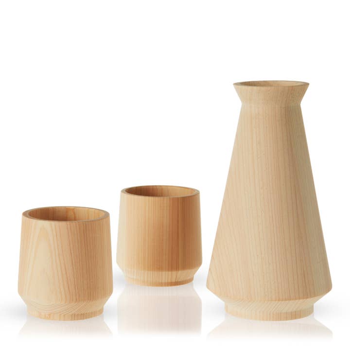 Viski - Wholesale Cocktail/Liquor Glass - Hinoki Cypress Sake Set2