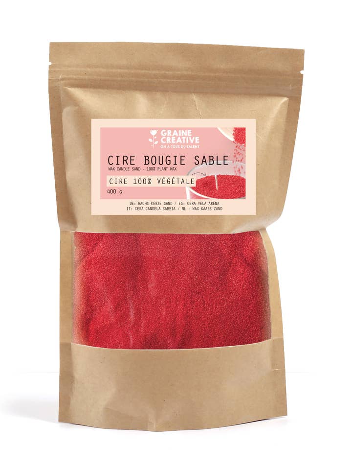 RØD SANDELYS 400 G for engroshandel hos Graine Créative