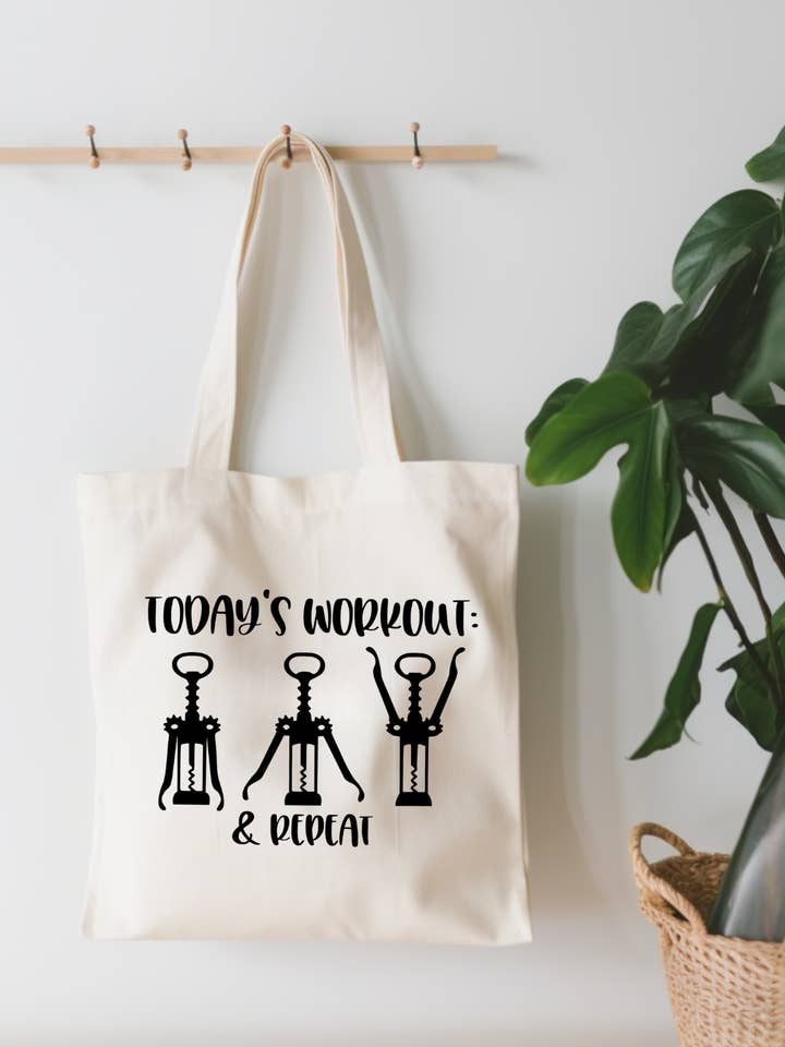 Today's Workout Small Canvas Tote Bag for wholesale by EnchantingSunshine
