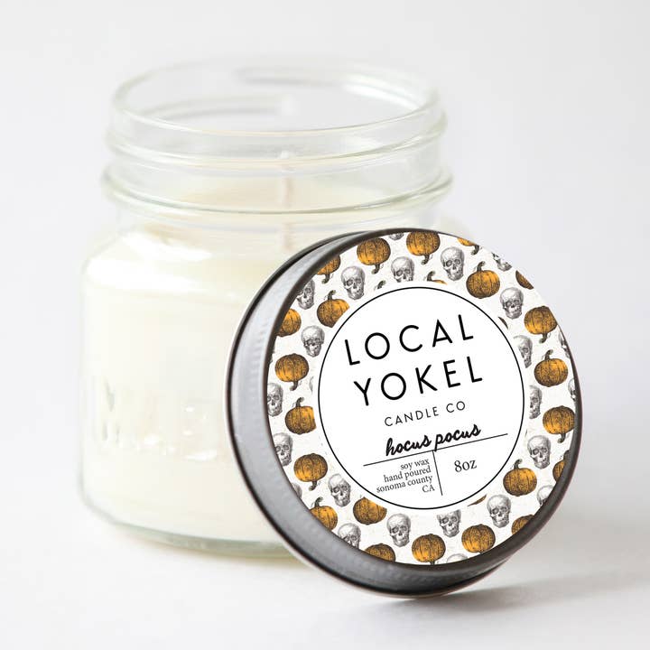 Hocus Pocus | 8oz Mason | 8oz Mason | Soy Wax Candle | for wholesale by THE LOCAL YOKEL