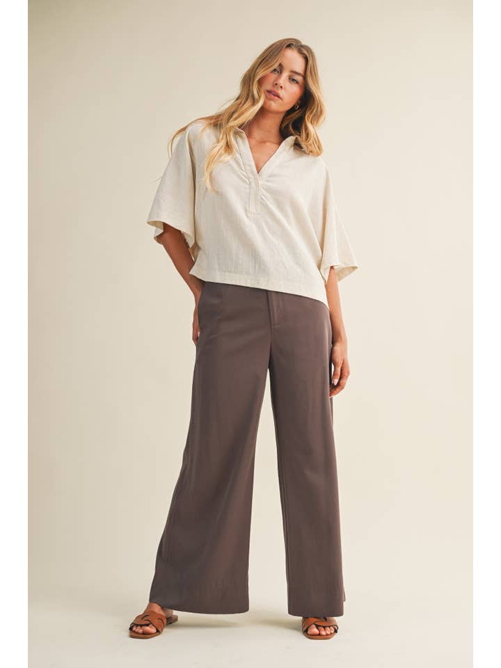 Mustard Seed - Venta al por mayor Pantalones - Mujer - PANTALONES ELÁSTICOS DE CINTURA ALTA Y PERNERA ANCHA11