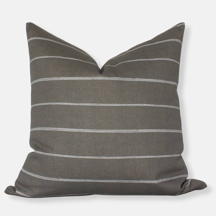Brown Stripe Pillow Cover, Dark Brown Throw Pillow for wholesale by Textileish