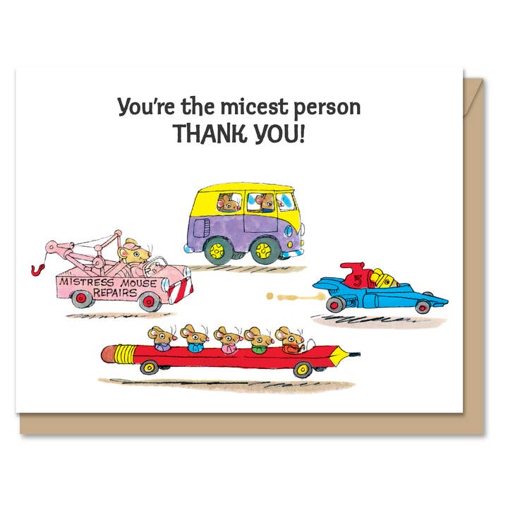 Maginating - Vente Cartes de remerciements - A2/4,25" x 5,5" | Carte de remerciement | Personne Souris