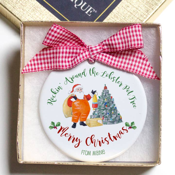 Dishique - Wholesale Ornament - Maine Rockin' Around the Lobster Pot Tree Christmas Ornament