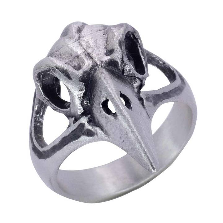 Pewter Men's Ring - Raven Skull for wholesale by Nirvana LLC
