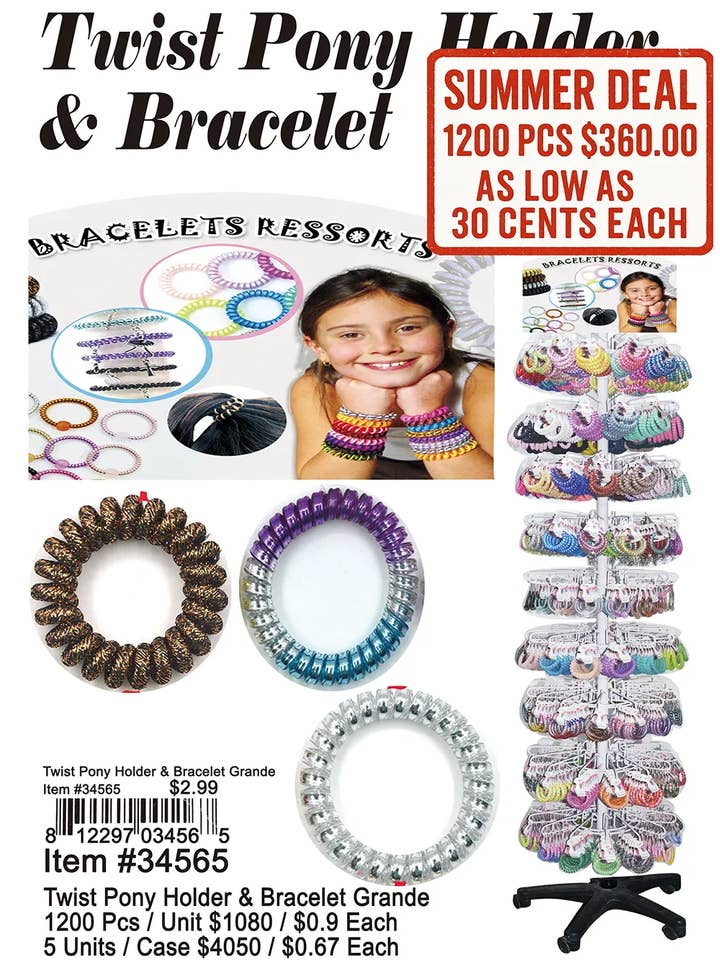 Twist Pony Holder et Bracelet Grande - 1200 Pièces. pour la vente par Puka Creations