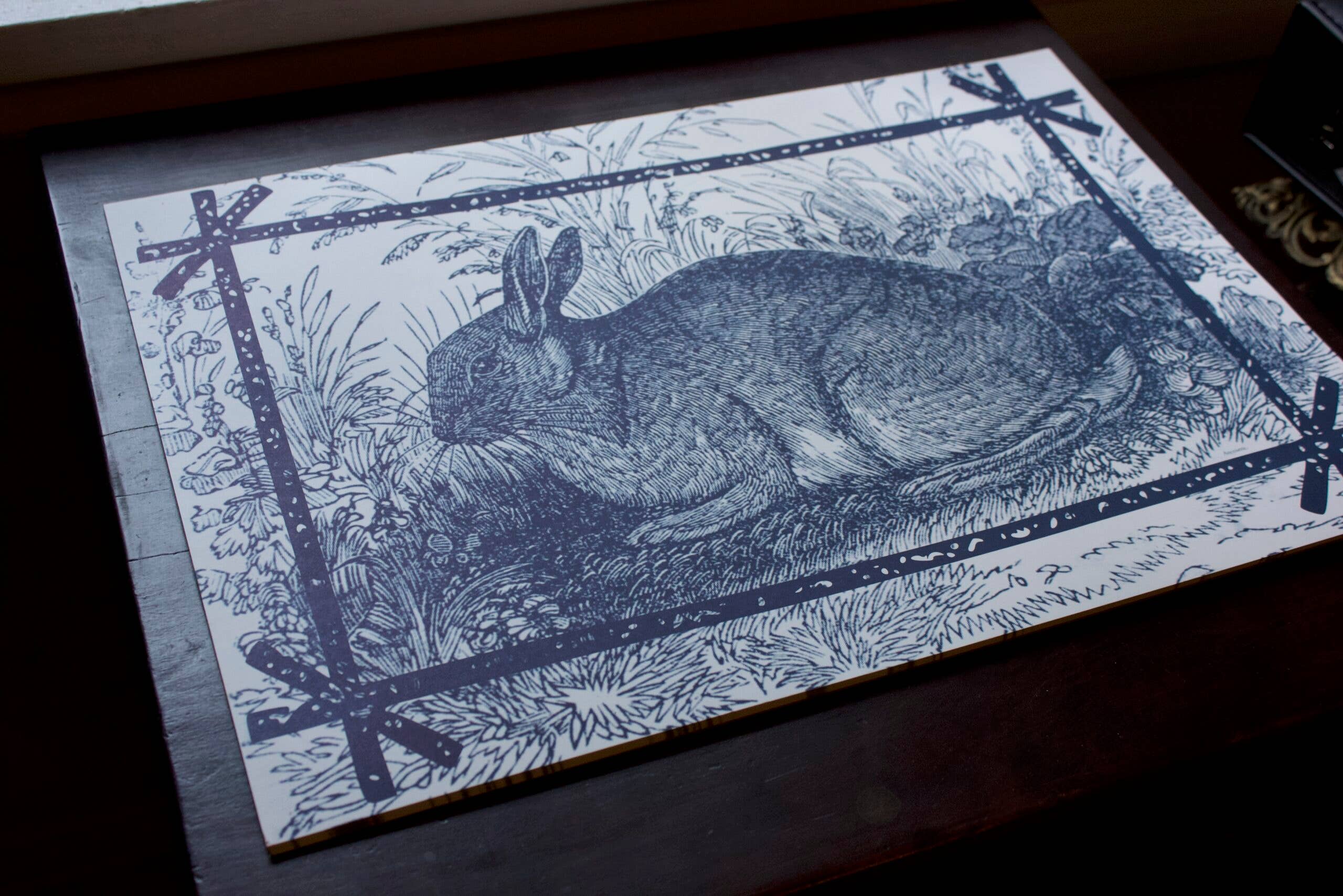 Ancesserie Letterpress - Wholesale Disposable Placemat - Blue Bunny Place Mats2