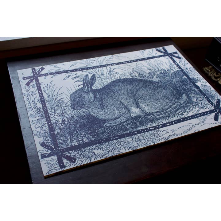 Ancesserie Letterpress - Wholesale Disposable Placemat - Blue Bunny Place Mats2