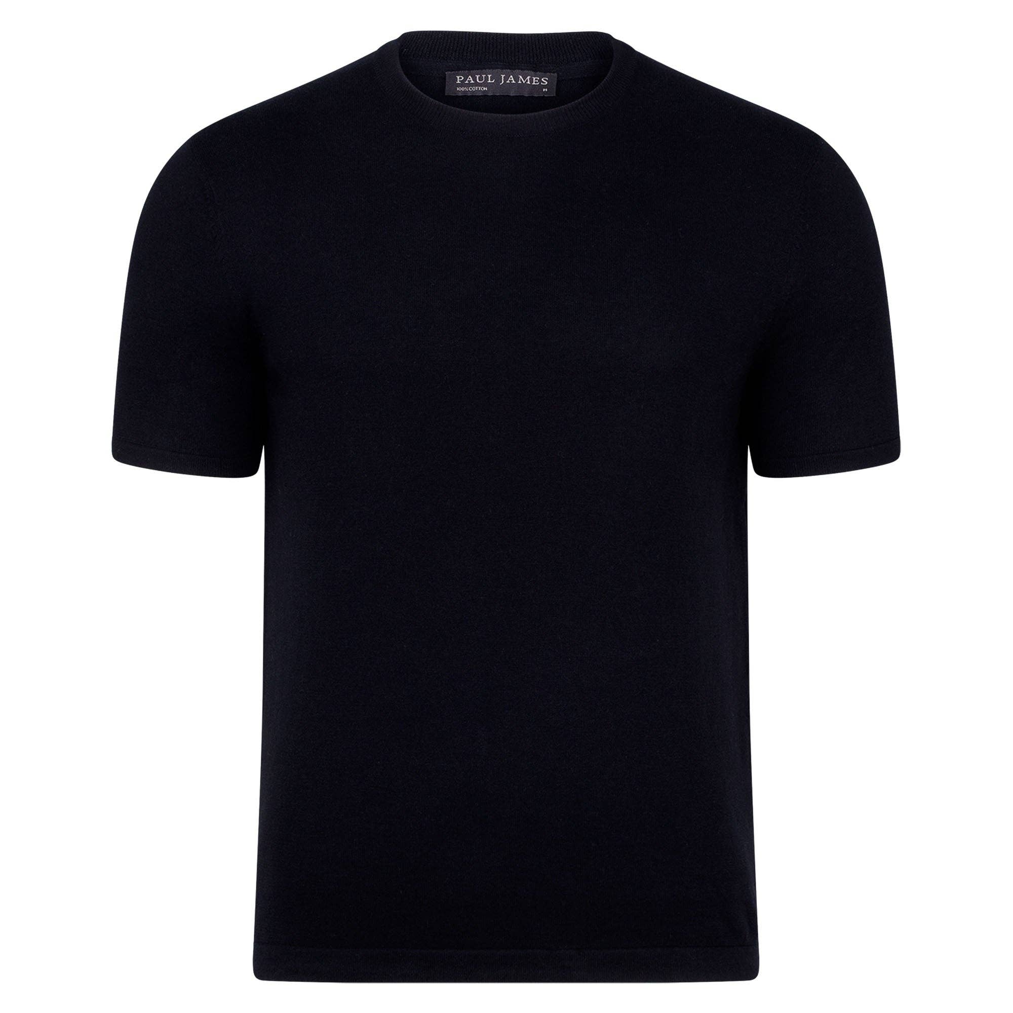 Paul James Knitwear - Wholesale T-Shirt - Men's - Mens Ultra Fine Cotton Knitted T-Shirt50
