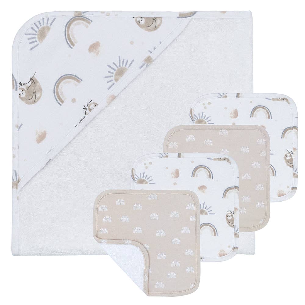 Living Textiles – wholesale Bath & body set – Baby – 5pc Bath Gift Set - Rainbow Sloth0