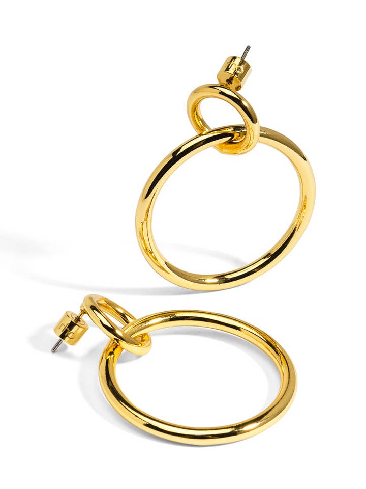 Front Facing Double Hoop Drop Earring for wholesale by rho