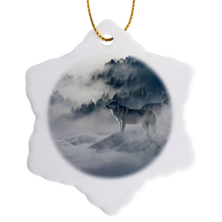 3dRose, Lobo Llorando en las Montañas de Invierno - Fotografía de Animales Fantasía de Lobos, Adorno para venta al por mayor de 3dRose