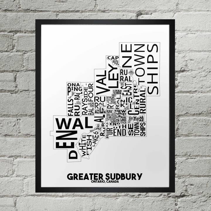 Stampa Tipografia della città di Greater Sudbury ON Quartiere per la vendita all'ingrosso da parte di Damon D Chan