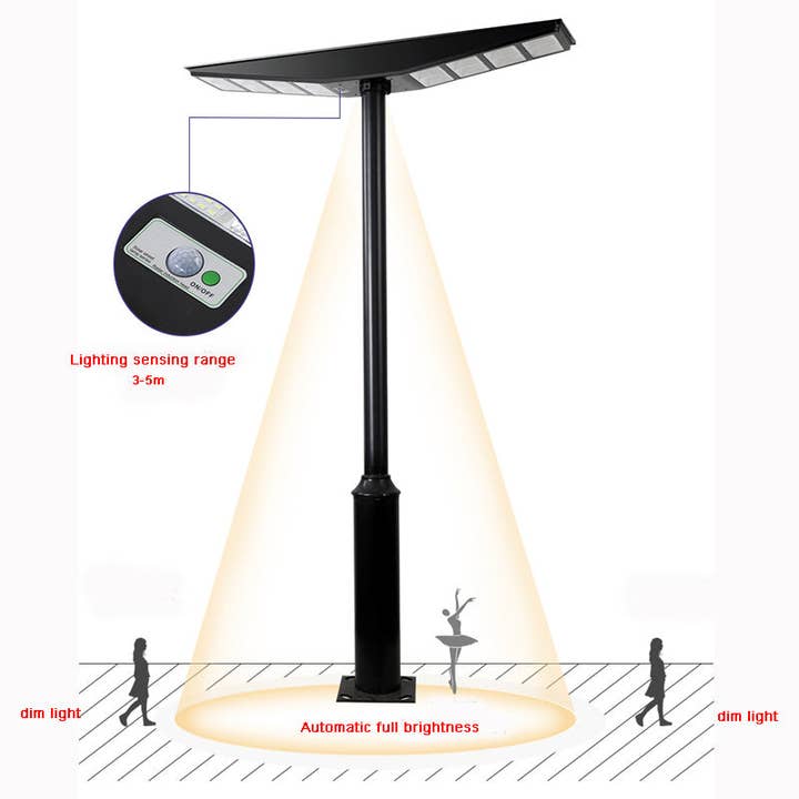 Dark Gray 9000W All-in-One Double Side Solar Street Light Road Path Motion Sensor Parking a lot IP65 Waterproof for wholesale on Faire10