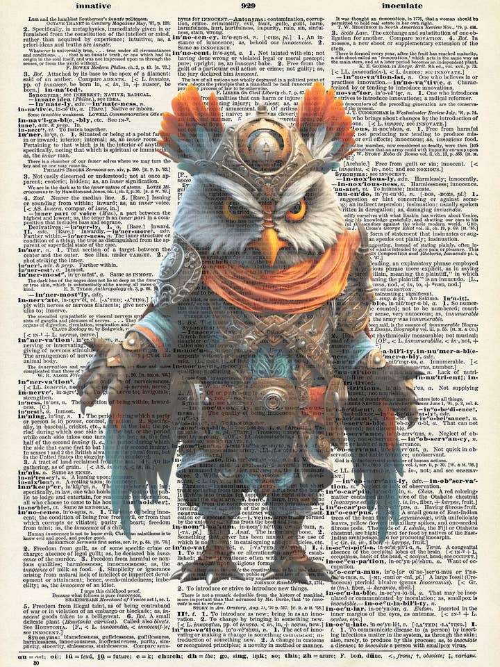 OWL, fantasy, royal owls, Vintage Dictionary Prints for wholesale by Crazilyhumbledesigns