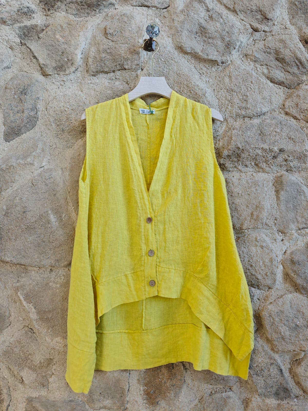 Linen & More - Wholesale Blouse - Dames - REF 83679 Mouwloze blouse 100% linnen6