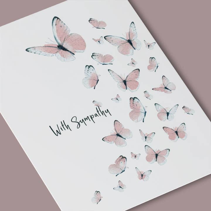 Liyana Studio - Wholesale Sympathy Card - Butterflies Sympathy - Sympathy Card3