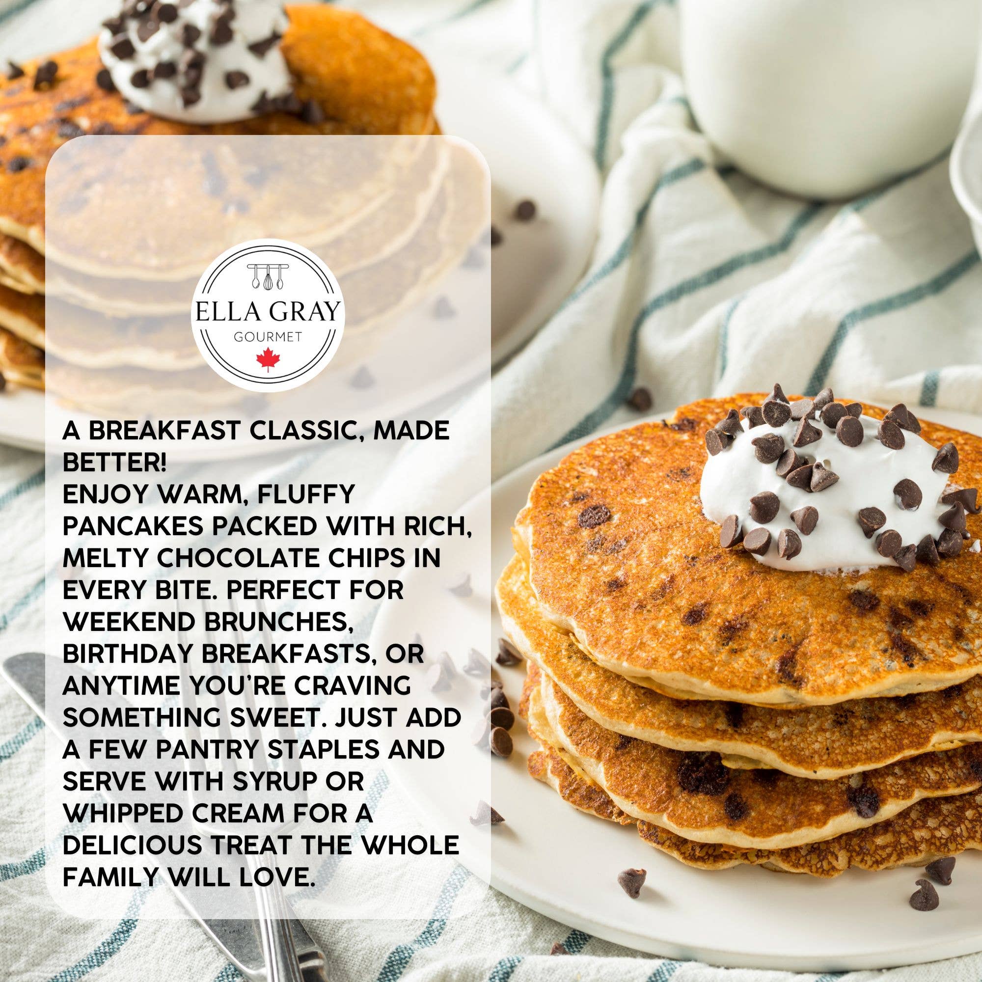 Ella Gray Gourmet - Vente Préparation pour pancakes - Mélange pour crêpes au chocolat1