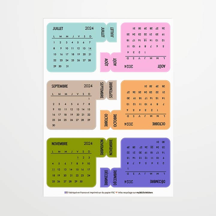 Calendar stickers - 2nd semester 2024 for wholesale by My 365