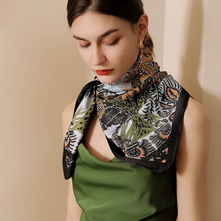 ACCITY - Wholesale Scarf - Women's - Vintage French Print Scarf – 90cm Silk Feel Square_CWASC017210