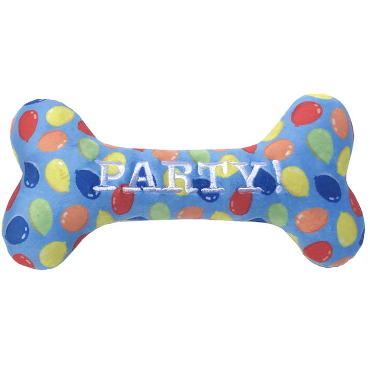 Huxley & Kent - Wholesale Pet Plush Toy - Dog - Party Time Bone Blue Dog Toy