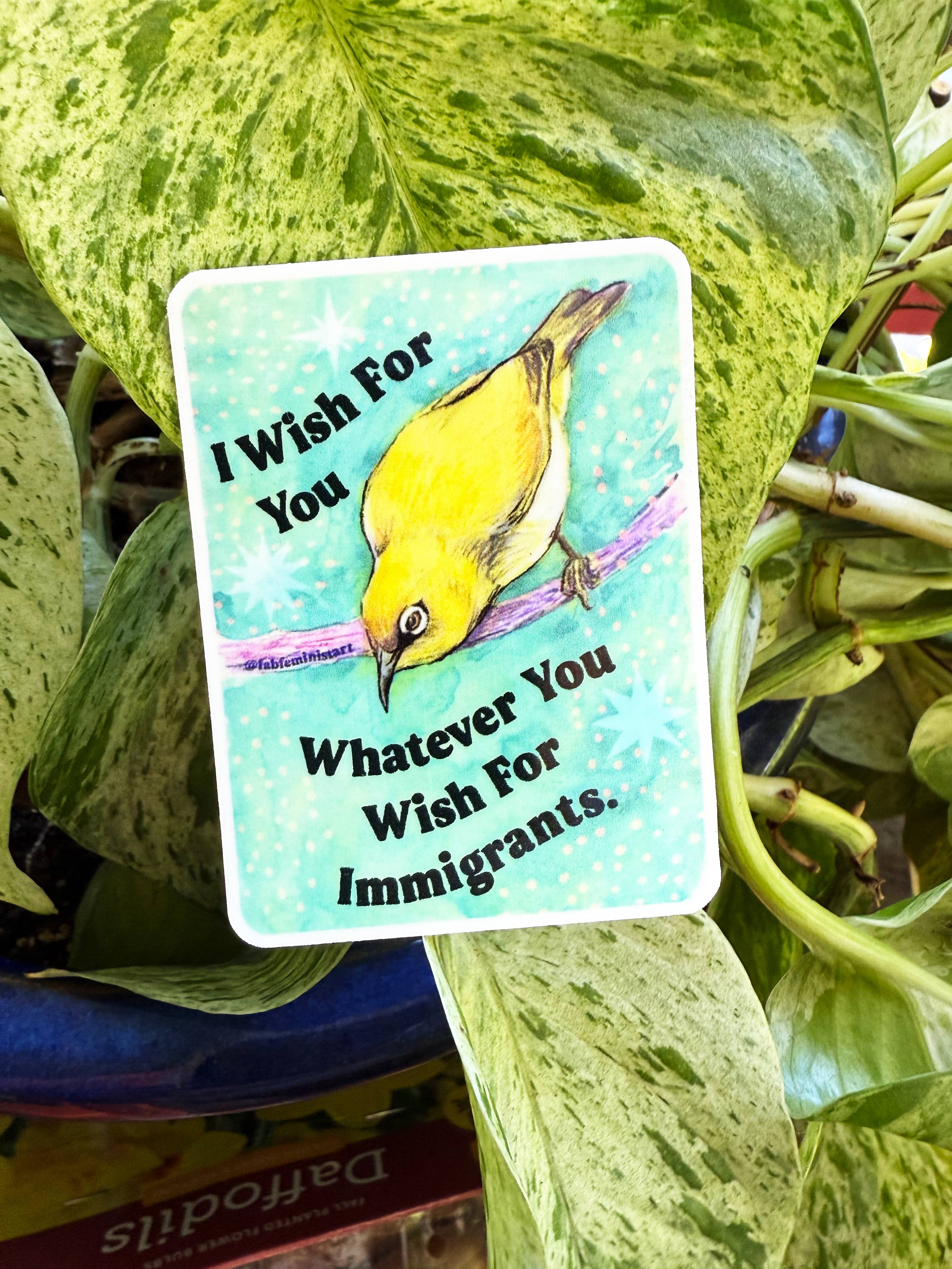 Fabulously Feminist - Wholesale Sticker - I wish for you whatever you wish for immigrants: sticker0
