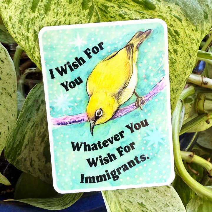 Fabulously Feminist - Wholesale Sticker - I wish for you whatever you wish for immigrants: sticker0