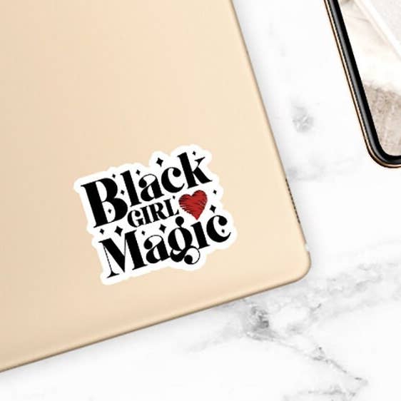 Black Girl Magic Die Cut Sticker for wholesale by BLNK SPCE Designs