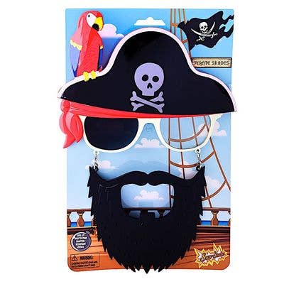 H2W dba Sun-Staches - Wholesale Sunglasses - Kids - Cross Skull Parrot Pirate Beard Sun-Staches2