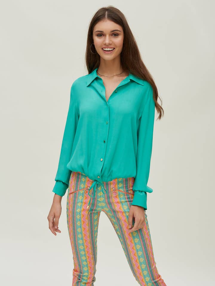 Pantalon à Fermetures Éclair en Piqué Imprimé pour la vente par OKY