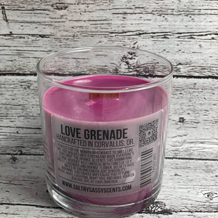 Sultry Sassy Scents - Wholesale Jar/Filled Candle - Love Grenade - Soy Wax Candle1