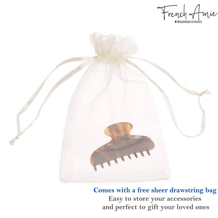 Parcelona - Wholesale Hair Clip - Women's - French Amie Thin Oval Large 4 1/4” Handmade Celluloid Jaw Hair Claw for Women5