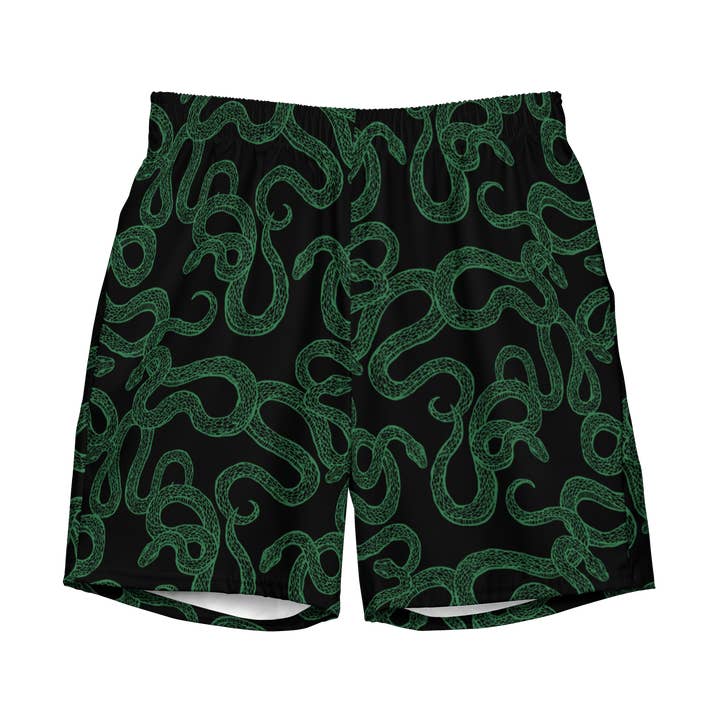 Cursed Coils Men's Swim Trunks for wholesale by Goth Cloth Co.