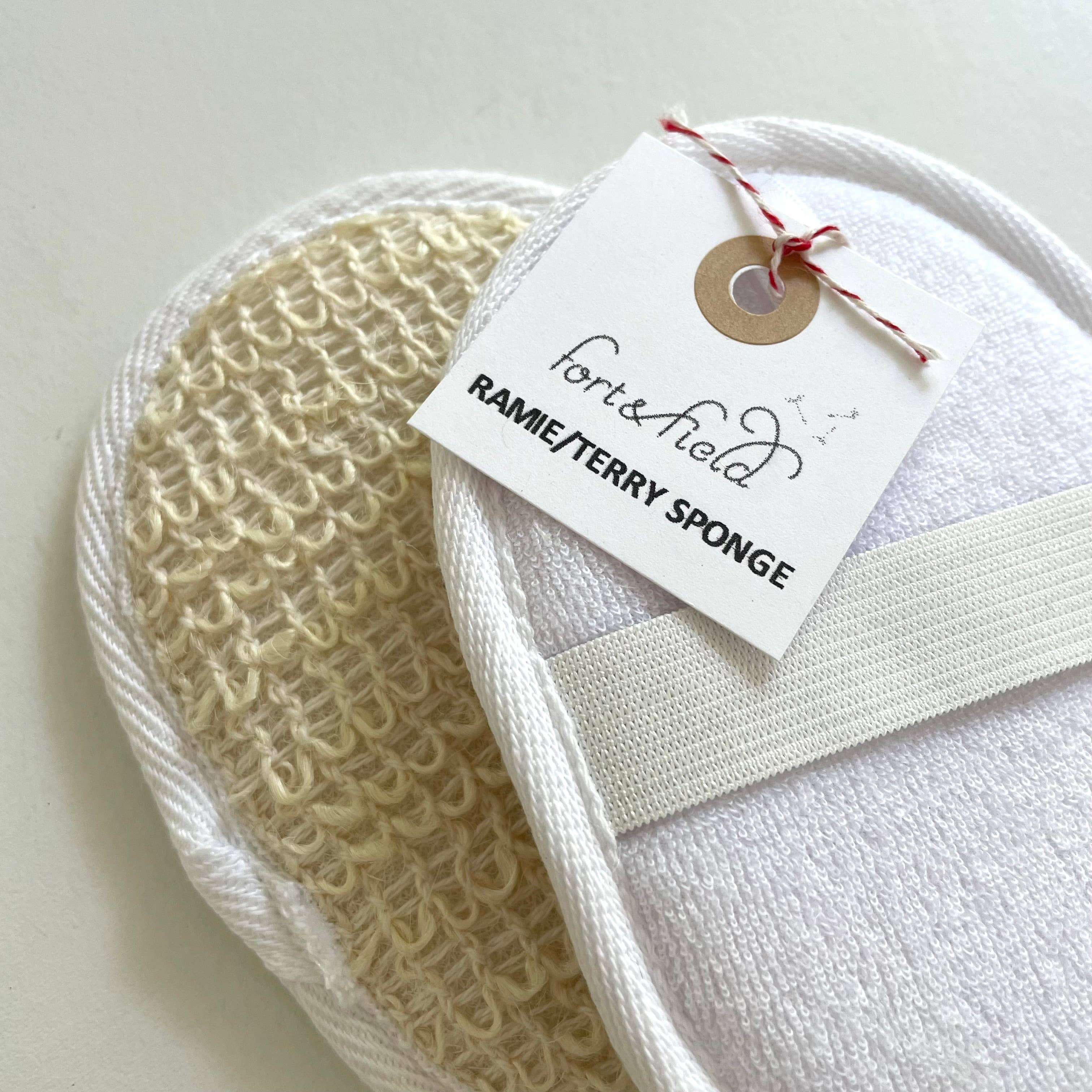 fort & field - Wholesale Bath Pouf/Sponge - Ramie and terry cloth oval loofah bath sponge5