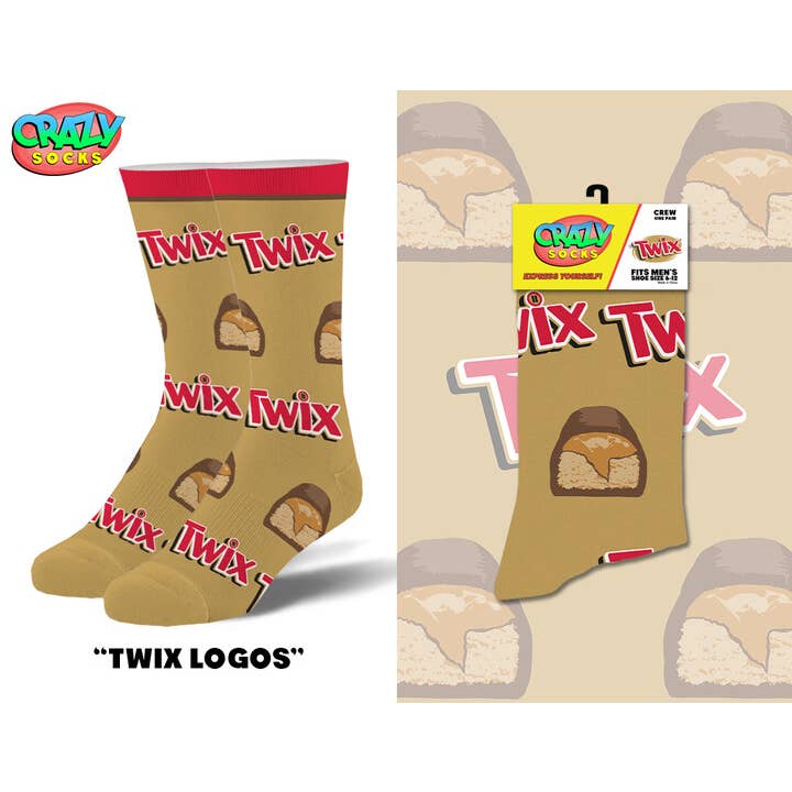 Twix Logos - Mens Crew Folded for wholesale by Crazy Socks