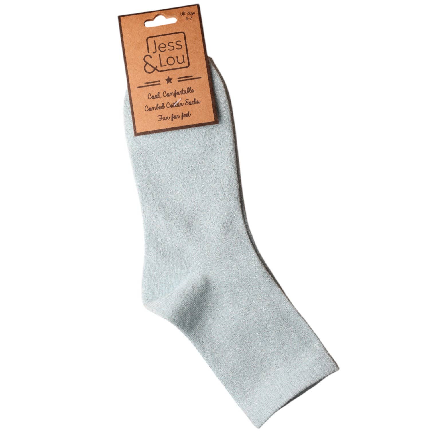 Jess & Lou - Wholesale Socks - Women's - Sparkly Aqua Lurex Socks SL68140