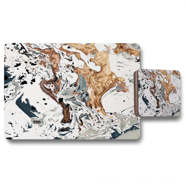 Bronze Marble (Placemat & Coaster Set) for wholesale by Benjamin Tate Design