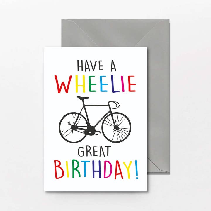 Sjov fødselsdagskort til cyklist med far-joke for engroshandel hos Cheeky Chops Cards & Wanky Candles