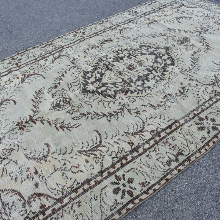 Matta, 5,8 x 9,7 fot, turkisk matta, brun kamouflagematta, ull för wholesale av Vintage Rugs Loom