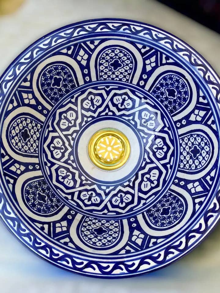 Hand Painted Bathroom & Kitchen Sink for wholesale by Moroccan Sink