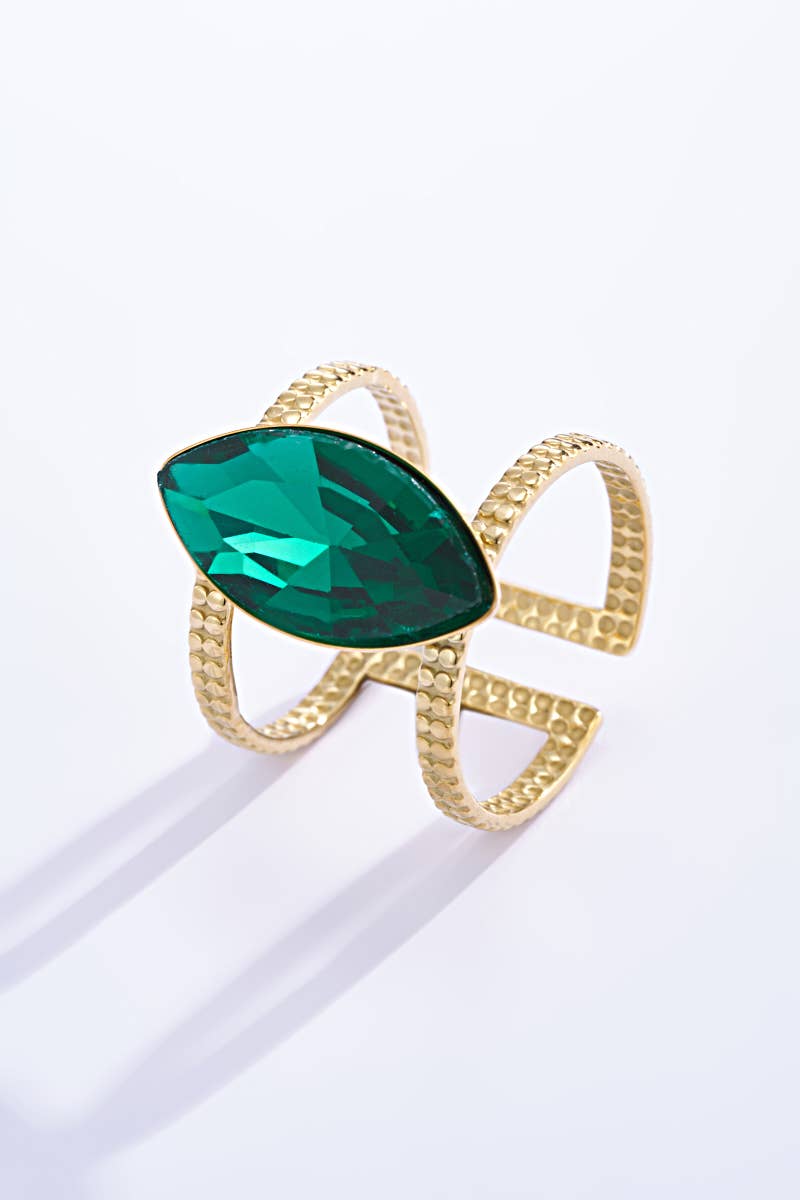 BYREN | ÉLINE L'ATELIER – wholesale Band/Stackad Ring – Ring med färgad sten i rostfritt stål 424RX821