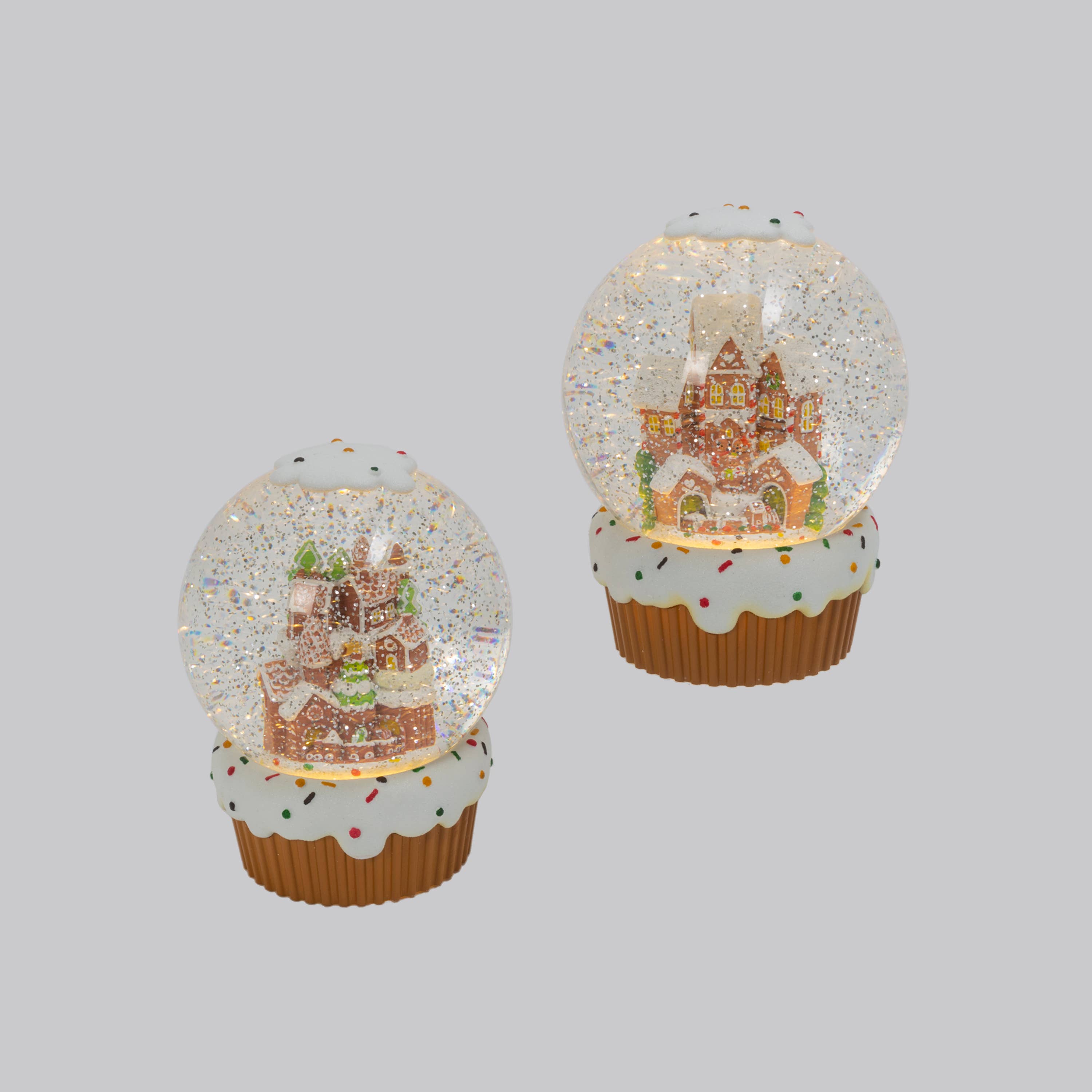 The Gerson Companies - Wholesale Snow Globe - Promos 7.6"H B/O Lighted Spinning Water Globe w/ Gingerbread1