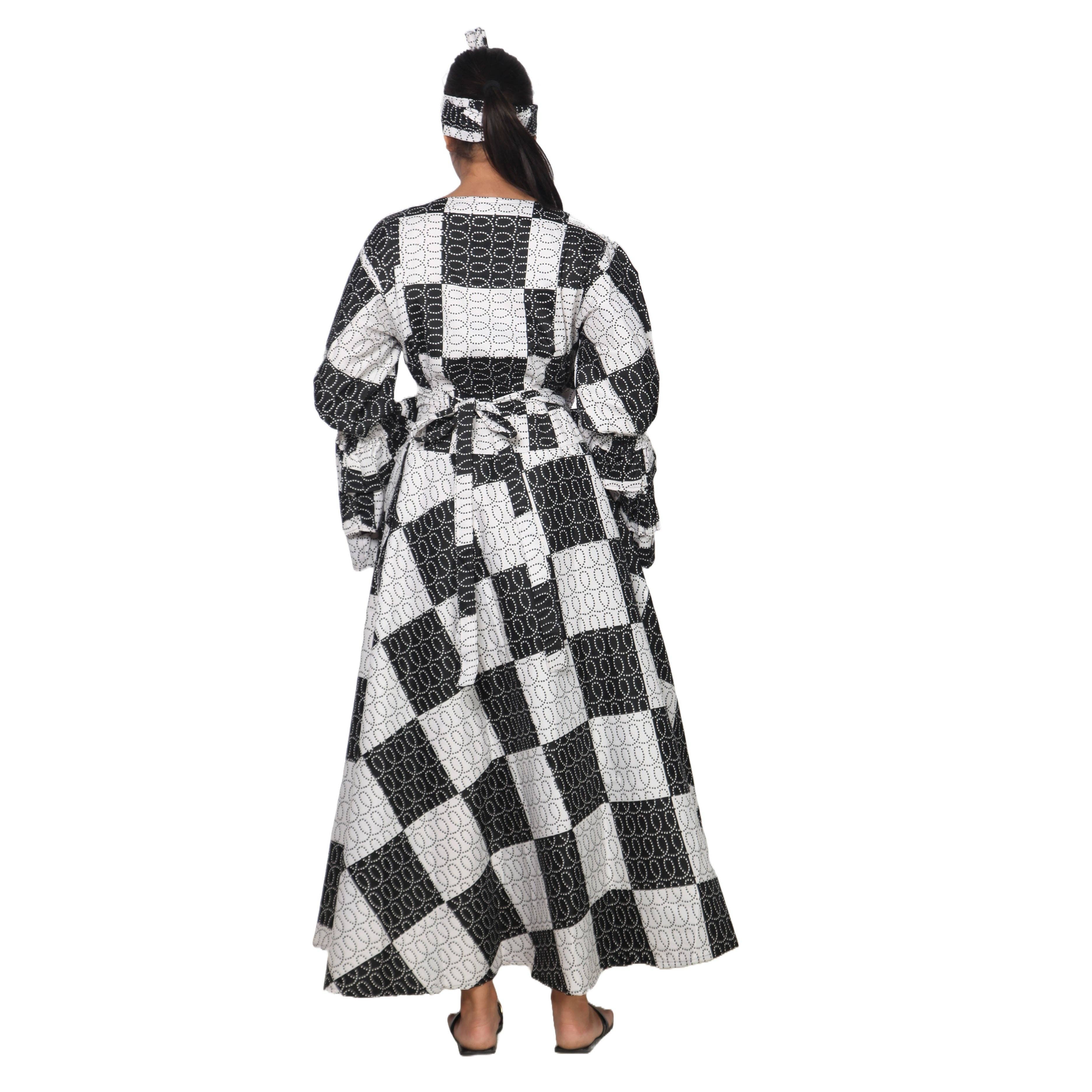 African Stars - Vente Robe – femme - Robe portefeuille en rayonne pour femme avec manches à volants -- FI-R80FS26