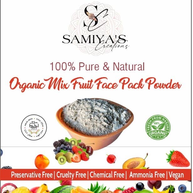 Samiya's Creations – wholesale Ansiktsmasker – Organisk Mix Frukt Face Pack Pulver