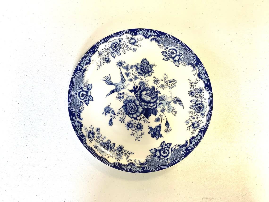 All Little Cute Things - Wholesale Salad Plate - Blue and White French Toile Bread Side Plate 6.75 inch1