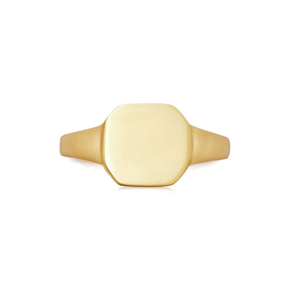 SEVEN50 - Wholesale Signet Ring - 14K Gold Plated Simple Square Stainless Steel Rings for Wome0