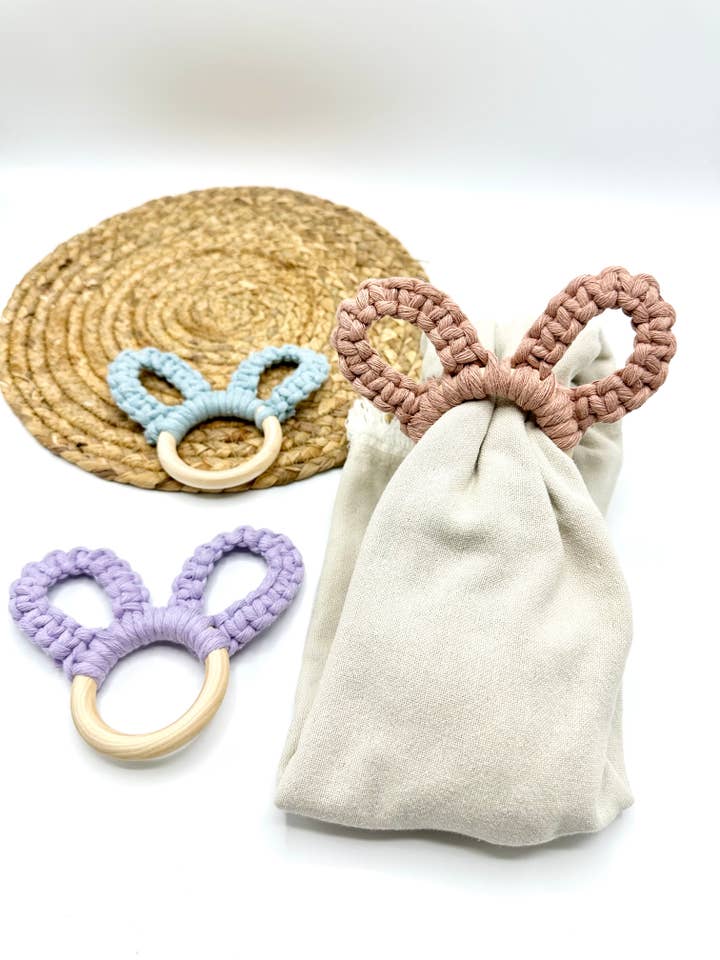 Macrame Easter Bunny ears |Macrame Easter napkin ring holder for wholesale by Lilly Bird Crochet