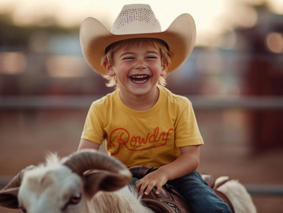 River Road Clothing Company - Wholesale Screen Printed T-Shirt - Kids - Rowdy (Youth) | Yellow3